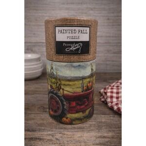 New Primitives By Kathy 500 Piece 24" x 18" Painted Fall Puzzle Tractor Pumpkins